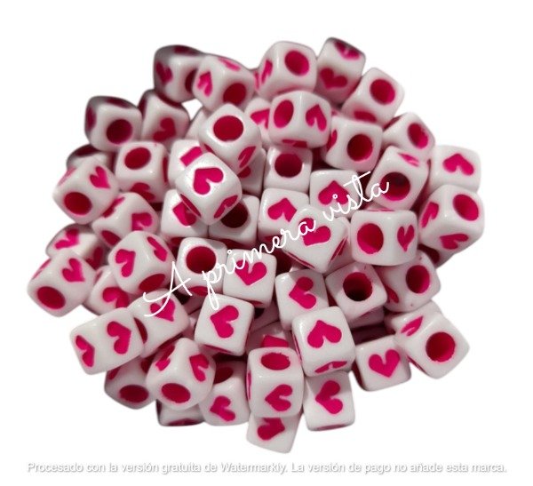 Producto - Cuadrados corazones rosa x25g
