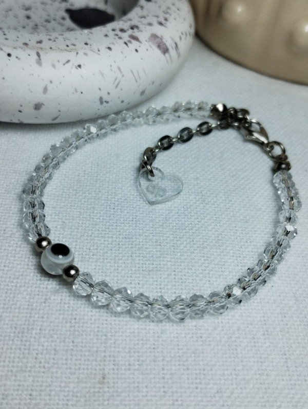 Producto - Pulsera cristal transparente ojo turco