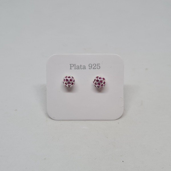 Producto - Aros bolita fucsia PB0073