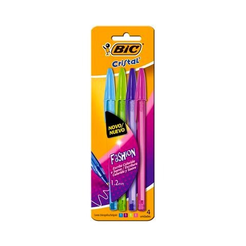 Producto - BOLIGRAFO CRISTAL FASHION 1.2MM SURTIDO X4