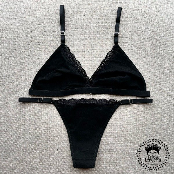 Producto - Conjunto s/ armar Puntilla Negro