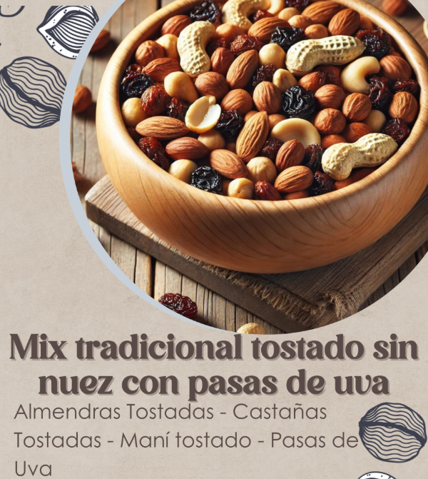 Producto - Mix tradicional tostado sin nuez con pasas de uva