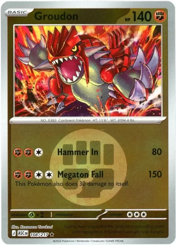 Producto - Groudon (108/217) (Energy Symbol Pattern) [Mega Evolution: Ascended Heroes]