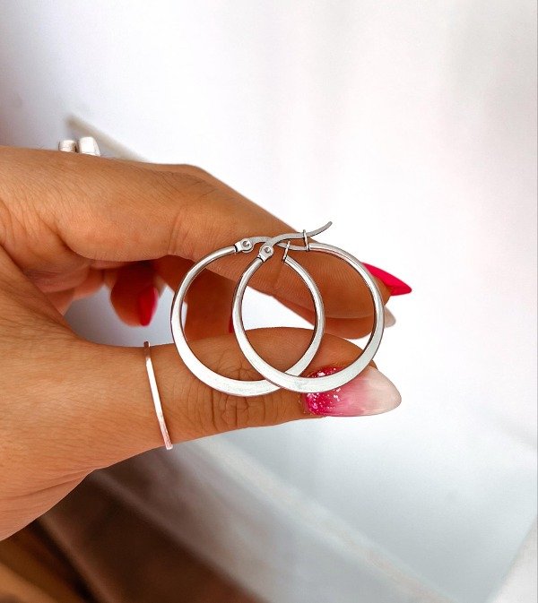 Producto - Argollas Chatas 30mm Acero (par)