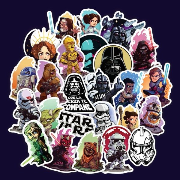 Producto - Pack 20 Stickers Vinilo Uv Premium - Star Wars