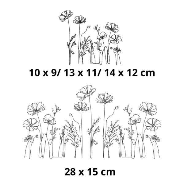 Producto - Flor silvestre pespunte pack x4 tamaños matriz