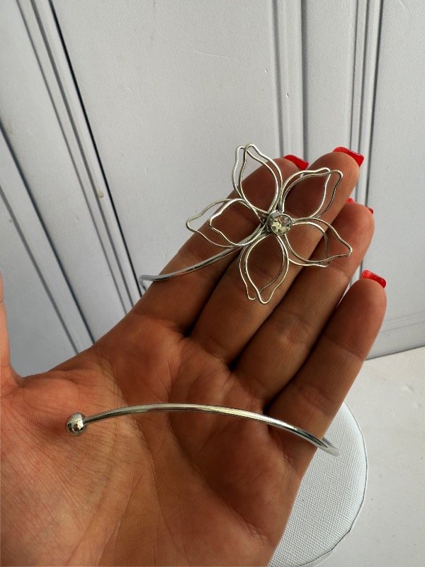 Producto - Brazalete Flower Cubic silver