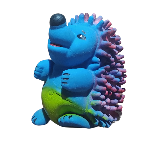 Producto - Juguete para Perros de Goma con Chifle - Erizo Azul, 11x10x7 cm - 2