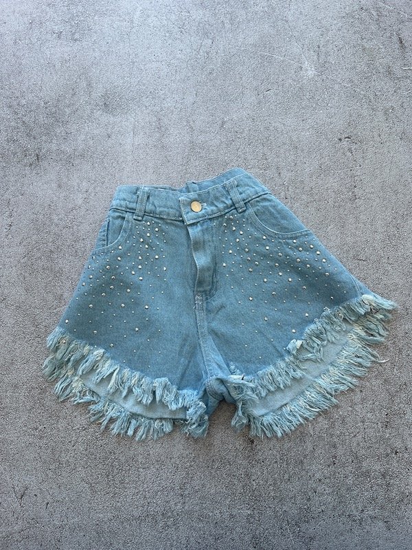 Producto - Short atrás brillo celeste