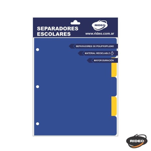 Producto - Separador escolar Rideo 5 pos. Azul y Amarillo
