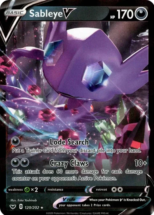 Producto - Sableye V - 120/202 - Sword and Shield - Holo