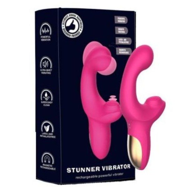 Producto - VIBRADOR CON ESTIMULADOR DE CLITORIS 10 MODOS STUNNER