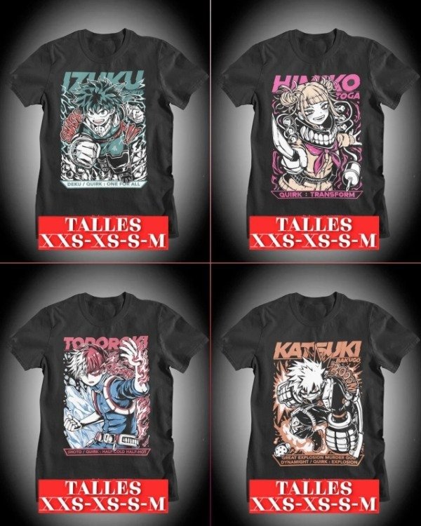 Producto - Remera de algodón - My Hero Academia  , Boku no hero (Ingrese para elegir talle)