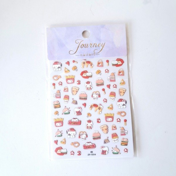 Producto - Plancha de stickers con relieve - Fast Food Cats