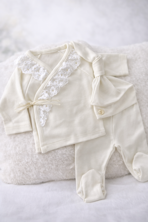 Producto - Batita Volados Broderie / Ajuar Batita mangas largas