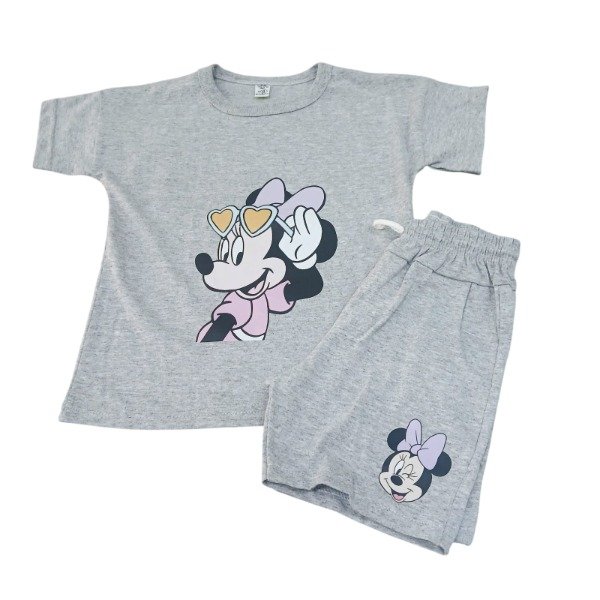 Producto - Conjunto nena doble estampa MINNIE gris T4