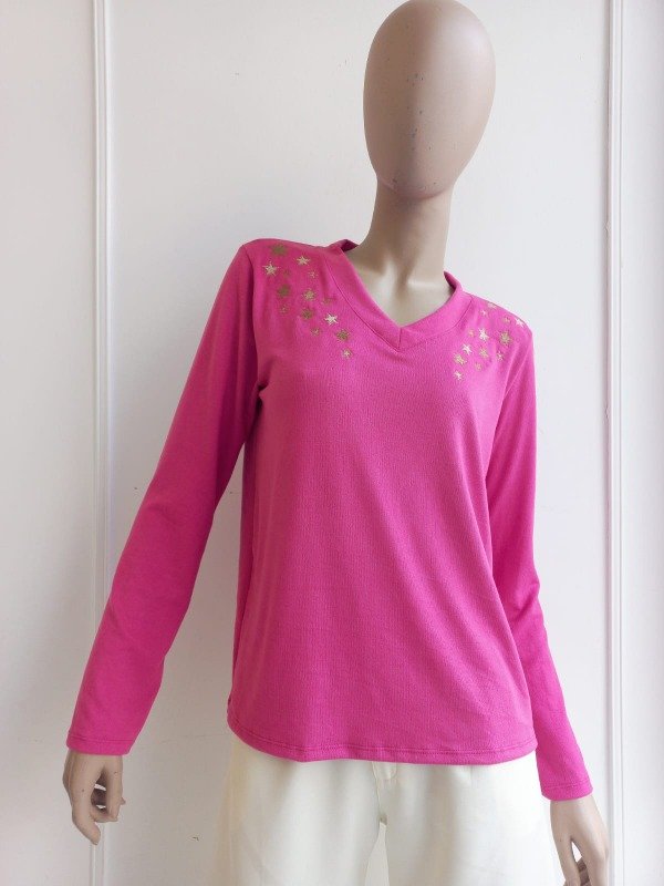 Producto - Sweater V Bordado "Estrellas" Lanita W (Art. 5249)