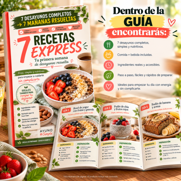 Producto - 7 Desayunos Saludables Resueltos + Regalo Lista de Compras Semanal Imprimible - 1