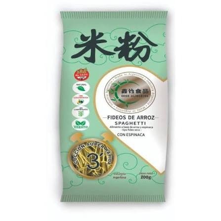 Producto - Fideos de arroz spaghetti con espinaca OROX