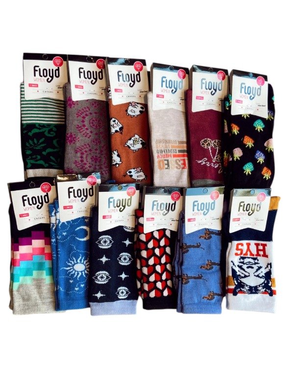 Producto - Media Caña Dama Algodon x12 Pares Floyd Art.Mj1/3/4