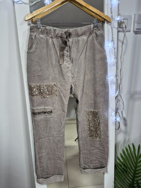 Producto - Babucha Moda Italiana Vison Elastizada y Amplia  Love XL-XXL - 0