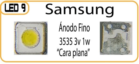 Producto - 3535  3v 1w cara plana Samsung Ánodo Fino (LED 9)