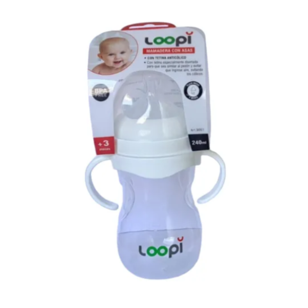 Producto - Mamadera Anticolic Con Asas 240ml Loopi 9051