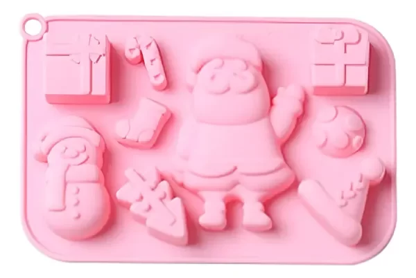 Producto - Molde Silicona Formas Navideñas Papa Noel Saludando x9 Ideal P/ Velas N26