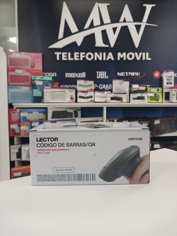 Producto - Lector Codigo de Barras/QR 1D / 2D -  Inalambrico 2,4GHz Netmak NM-LC308