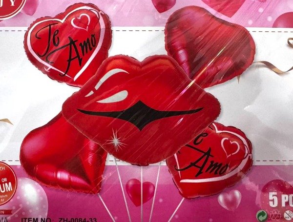 Producto - Set de Globos Beso Rojo x5