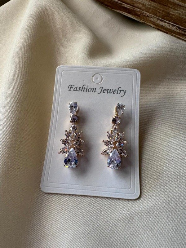 Producto - Aros FIESTA DORADO GOTA con cristales