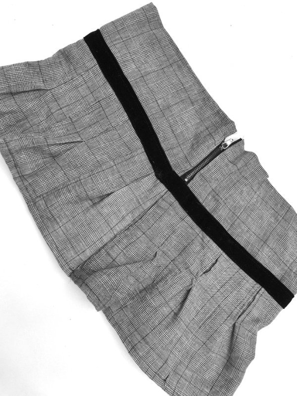 Producto - Pleated skirt Cuadrillé gris - 3