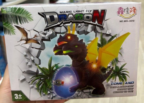 Producto - DINOSAURIO DRAGON CON HUEVO LUZ Y SONIDO