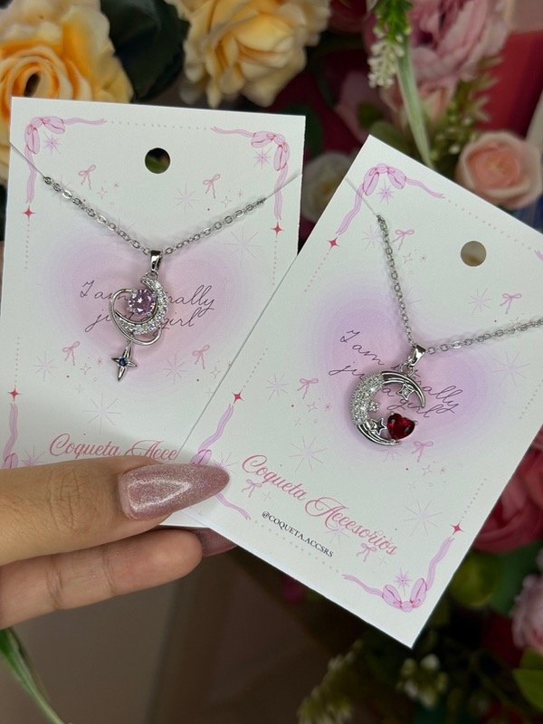 Producto - Collares luna en plateado de acero