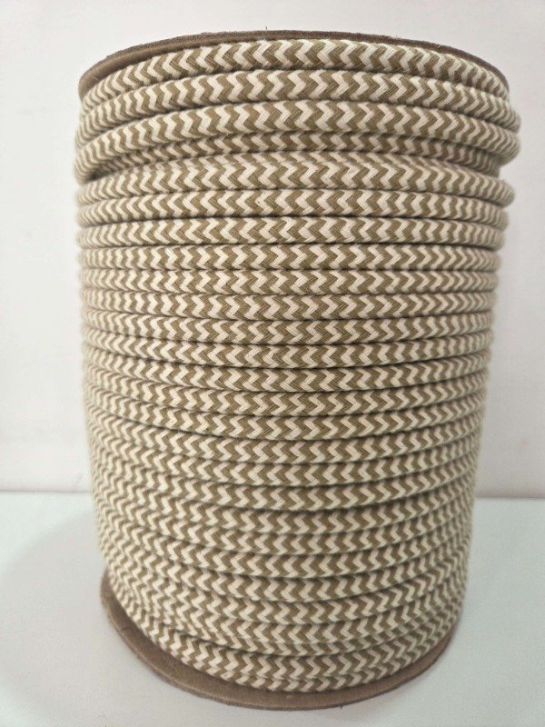 Producto - Cordon de algodón trenzado 7mm zigzag SIMIL YUTE Y CRUDO