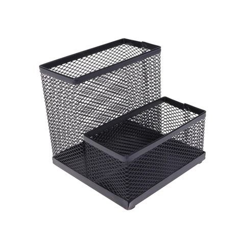 Producto - ORGANIZADOR DE ESCRITORIO MALLA METALICA NEGRA 10.5X10.5X9CM X1