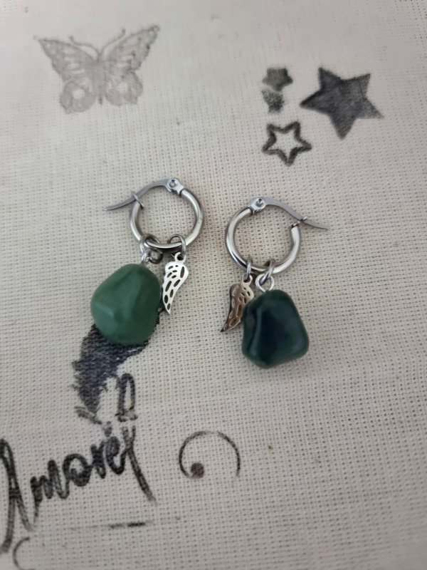 Producto - Aros Cápsula ESMERALDA acero