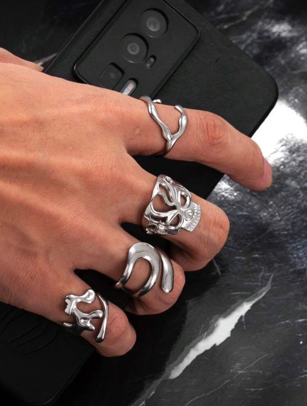 Producto - Anillos acero abstractos y skull