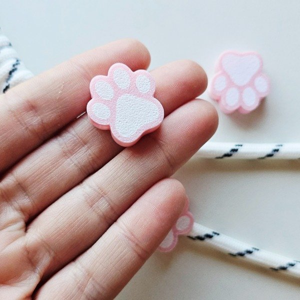 Producto - Charm 3D x 5u. Huellita Rosa - 1