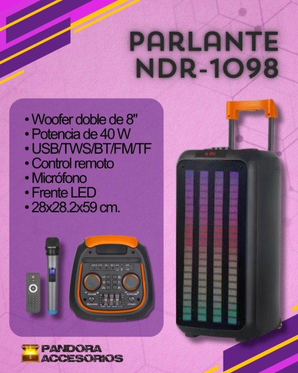 Producto - Parlante Bluetooth NDR-1098 6000W