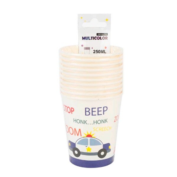 Producto - vasos vehiculo autito x 10 un