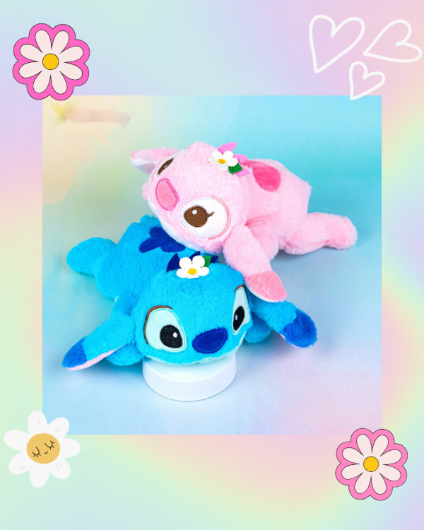 Producto - Peluche Stitch y Angel Acostados