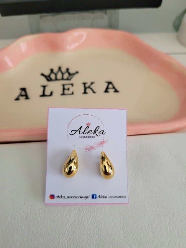 Producto - Conjunto gota de acero dorado - 4