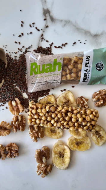 Producto - Barras de Cereal Naturales Ruah FIBRA PLUS - con Banana y cacao x 12 u.