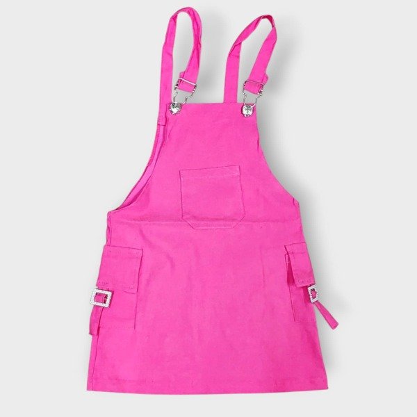 Producto - Jardinero pollera nena fucsia T6