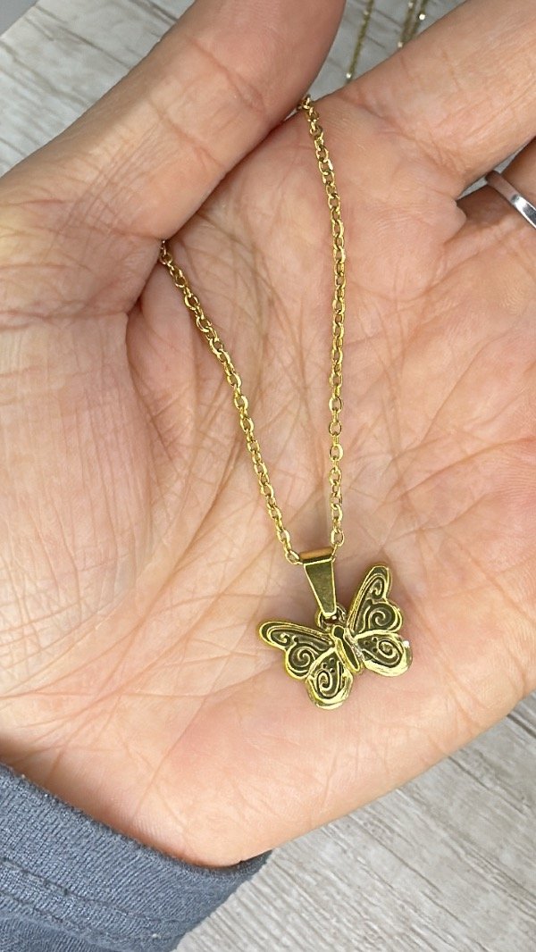 Producto - Cadena dije mariposa dorado