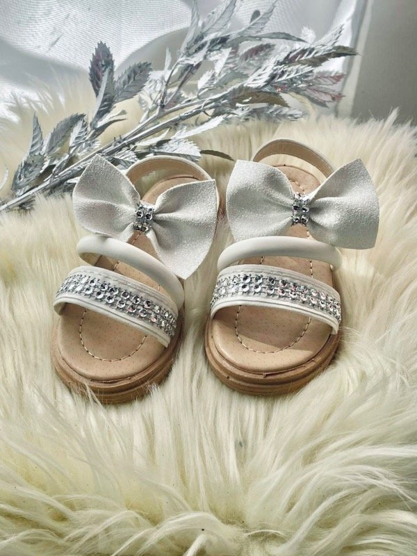 Producto - SANDALIAS MOÑO BRILLO BLANCAS