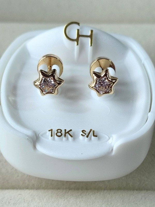Producto - Abridor CH. Modelo 782. De Oro 18kt. Estrella con Cubic. Linea ECO