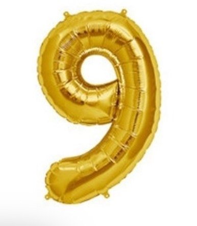 Producto - Globo número dorado N9 - x5u. 80cm.