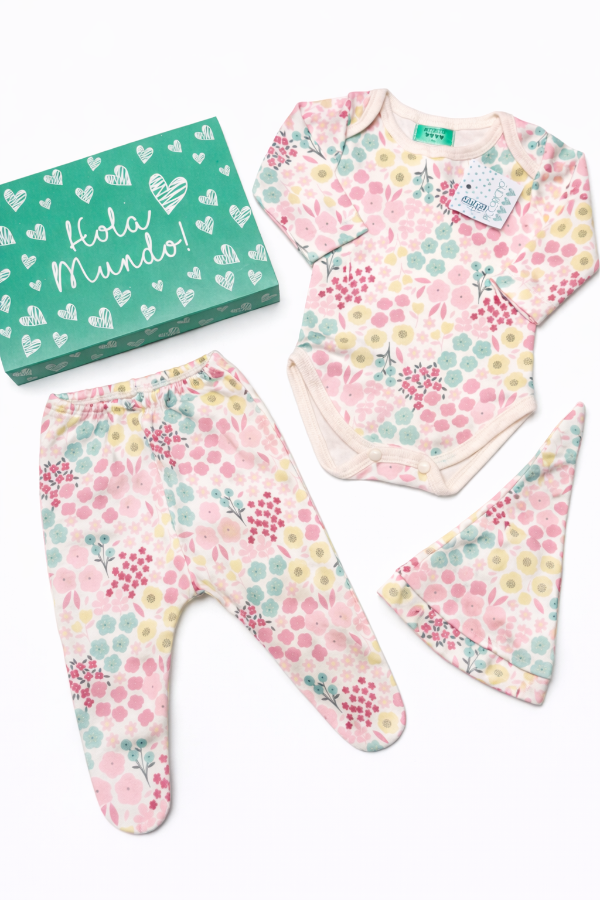 Producto - Ajuar interlock flores pastel